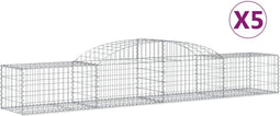 vidaXL - Schanskorven - 5 - st - gewelfd - 300x50x40/60 - cm - gegalvaniseerd - ijzer