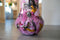TS Collection - Vaas Polly pink - 27x42 - Metaal & Epoxy - Exclusieve woonitems voor binnen - Handgemaakt - Unieke print - Designed by Lammie