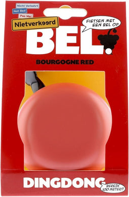 Fietsbel Ding-Dong NietVerkeerd ø80mm - bourgonje red