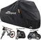 Fietshoes voor 1 of 2 fietsen, fietshoes voor buiten opbergen, 210D nylon, waterdicht, beschermt tegen regen, uv-bescherming voor mountainbike/racefiets, met slotgaten, 200 x 70 x 110 cm