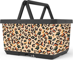 Fietsmand met slot en kliksysteem voor bagagedrager - voordrager The Basky basket design Wild gekleurd