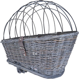 Fietsmand riet - 42/57cm - Voor/achter - Grijs