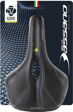 Fietszadel Selle Bassano Suprema 5zone EL Heren met elastomere demping - zwart
