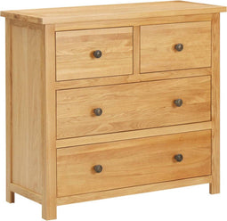vidaXL - Ladekast - 80x33,5x75 - cm - massief - eikenhout