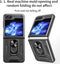 Lunso - Geschikt voor Samsung Galaxy Z Flip5 - Armor backcover hoes met ringhouder - Zwart