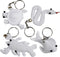 Figuren van textiel met sleutelhanger, afm 4-8 cm, 4 stuks, wit