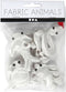 Figuren van textiel met sleutelhanger, afm 4-8 cm, 4 stuks, wit