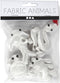 Figuren van textiel met sleutelhanger, afm 4-8 cm, 4 stuks, wit