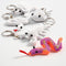 Figuren van textiel met sleutelhanger, afm 4-8 cm, 4 stuks, wit