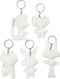 Figuren van textiel met sleutelhanger, h: 6-10 cm, 5 stuks