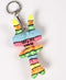 Figuren van textiel met sleutelhanger, h: 6-10 cm, 5 stuks
