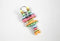 Figuren van textiel met sleutelhanger, h: 6-10 cm, 5 stuks