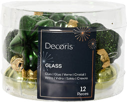 Figuur glas l2b4h4 cm groen ass 12st kerst