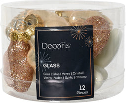 Figuur glas l2b4h4 cm parel ass 12st kerst