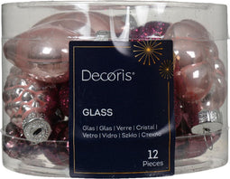 Figuur glas l2b4h4 cm roze 12st