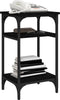 vidaXL - Bijzettafel - 35x30x60 - cm - bewerkt - hout - zwart