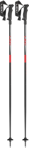LEKI Hot Shot - Skistokken - Heupfles en Evocon Soft grip - Zwart/Rood 135 cm