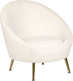 Fauteuil LANGA Fluweel Gebroken wit