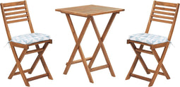 FIJI - Bistroset voor 2 - Lichte houtkleur /Blauw - Acaciahout