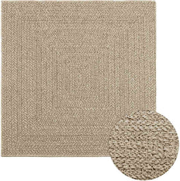 vidaXL - Vloerkleed - ZIZUR - beige - binnen - en - buiten - 120x120 - cm - jute - look
