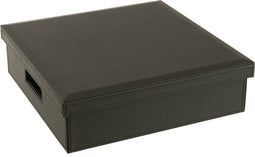 J-Line doos Kaartspel/Schaakspel - hout/kunstleder - zwart