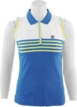 Fila - Polo Knitted - Dames Tennis Polo - M - Blue/yellow/White