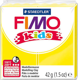 FIMO kids 8030 - ovenhardende boetseerklei - blokje 42 g - geel