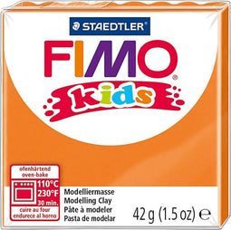 FIMO kids 8030 - ovenhardende boetseerklei - blokje 42 g - oranje
