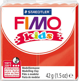 FIMO kids 8030 - ovenhardende boetseerklei - blokje 42 g - rood