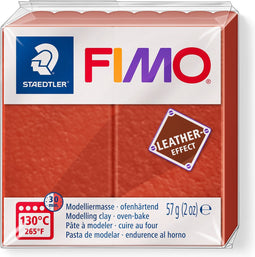 FIMO leather-effect ovenhardende boetseerklei standaard blokje 57 g - roest