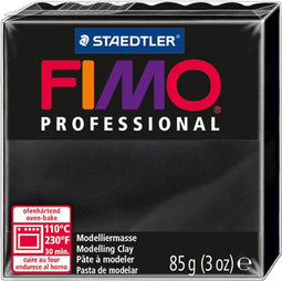 FIMO professional 8004 - ovenhardende, professionele boetseerklei - blok 85 g - zwart