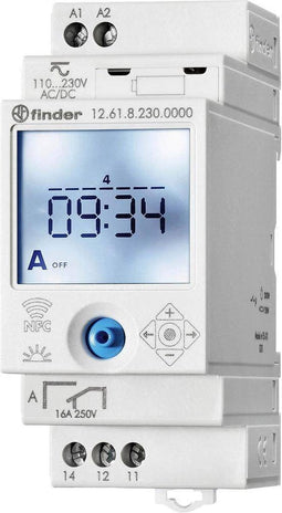 Finder 12.61.8.230.0000 Schakelklok voor DIN-rails 230 V/DC, 230 V/AC Weekprogramma