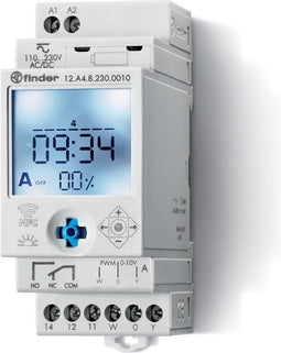 Finder 12.A4.8.230.0010 Schakelklok voor DIN-rails 230 V/DC, 230 V/AC Weekprogramma