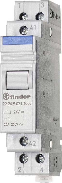 Finder 22.24.9.012.4000 Industrieel relais Schakelstroom (max.): 20 A 2x NC 1 stuk(s)