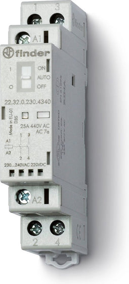 Finder 22.32.0.012.4540 Contactor 1x NO, 1x NC 12 V/DC, 12 V/AC 25 A 1 stuk(s)