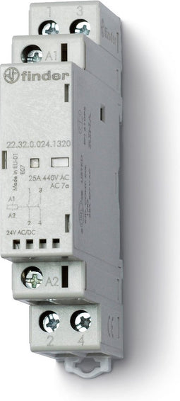 Finder 22.32.0.024.1520 Contactor 1x NO, 1x NC 24 V/DC, 24 V/AC 25 A 1 stuk(s)