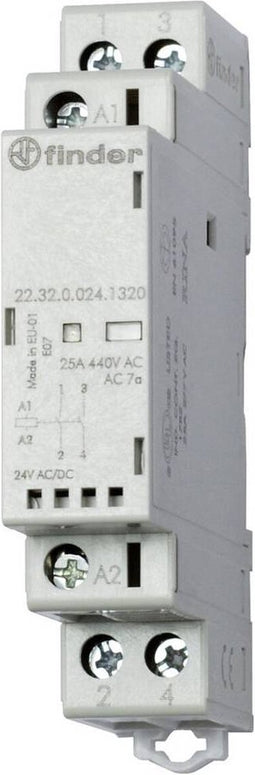 Finder 22.32.0.024.4520 Contactor 1x NO, 1x NC 24 V/DC, 24 V/AC 25 A 1 stuk(s)