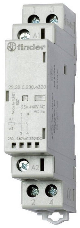 Finder 22.32.0.230.4320 Contactor 2x NO 230 V/DC, 230 V/AC 25 A 1 stuk(s)