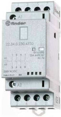 Finder 22.34.0.024.1320 Contactor 4x NO 24 V/DC, 24 V/AC 25 A 1 stuk(s)