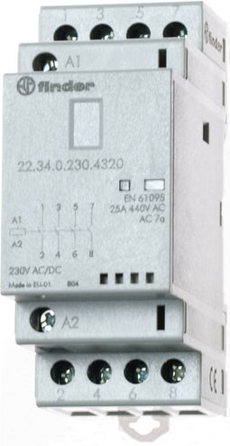 Finder 22.34.0.230.1320 Contactor 4x NO 230 V/DC, 230 V/AC 25 A 1 stuk(s)