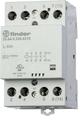 Finder 22.64.0.024.4310 Contactor 4x NO 24 V/DC, 24 V/AC 63 A 1 stuk(s)