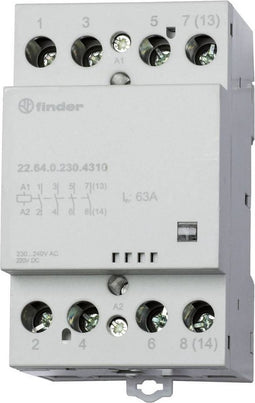 Finder 22.64.0.230.4310 Contactor 4x NO 230 V/DC, 230 V/AC 63 A 1 stuk(s)