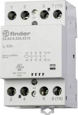 Finder 22.64.0.230.4710 Contactor 3x NO, 1x NC 230 V/DC, 230 V/AC 63 A 1 stuk(s)