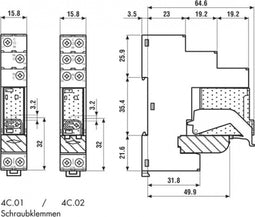 Finder 4C.02.9.024.0050 Relaismodule Nominale spanning: 24 V/DC Schakelstroom (max.): 8 A 2x wisselcontact 1 stuk(s)