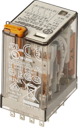 Finder 55.34.8.024.0050 Steekrelais 24 V/AC 7 A 4x wisselcontact 1 stuk(s)