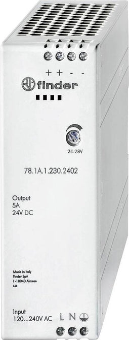 Finder 78.1A.1.230.2402 DIN-rail netvoeding 24 V/DC 5 A 120 W Inhoud: 1 stuk(s)
