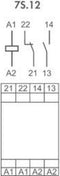 Finder 7S.12.9.024.5110 Industrieel relais Nominale spanning: 24 V/DC Schakelstroom (max.): 6 A 1x NO, 1x NC 1 stuk(s)