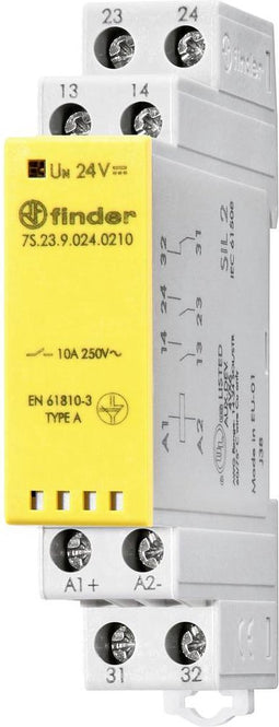 Finder 7S.23.9.024.0210 Relais Schakelstroom (max.): 10 A 1x NC, 2x NO 1 stuk(s)