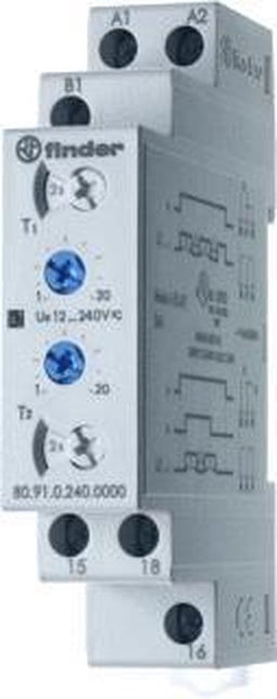 Finder 80.91.0.240.0000 Tijdrelais Multifunctioneel 1 stuk(s) Tijdsduur: 0.1 s - 20 h 1x wisselcontact