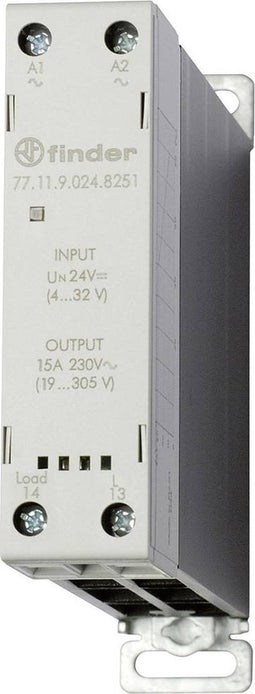 Finder Halfgeleiderrelais 77.11.9.024.8251 15 A Schakelspanning (max.): 305 V/AC Direct schakelend 1 stuk(s)